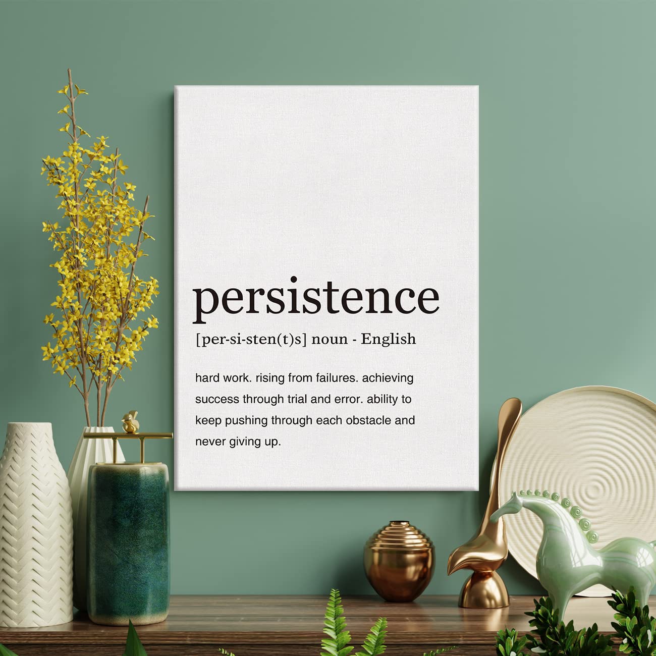 Persistence Definition Print Canvas Wall Art Home Office Decor Modern Minimalist Painting 12X15 Canvas Poster Framed Ready To Ha